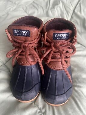 Sperry Kids Navy & Brown Waterproof Duck Boots